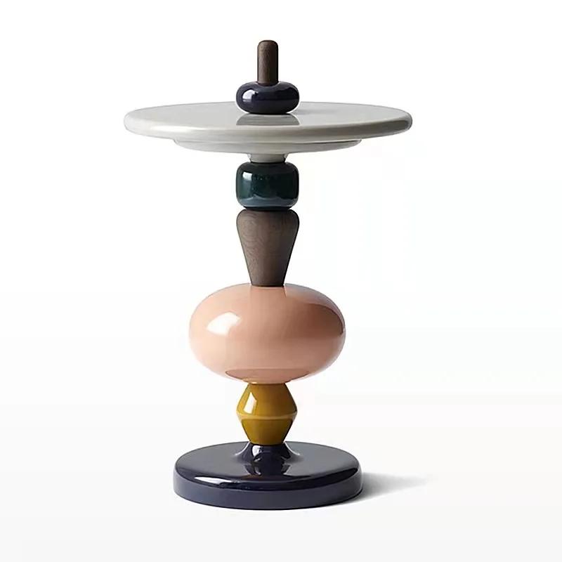 ‌ Table d'appoint scandinave, bureau de vie d'accent coloré, armoire de chevet créative, table d'app