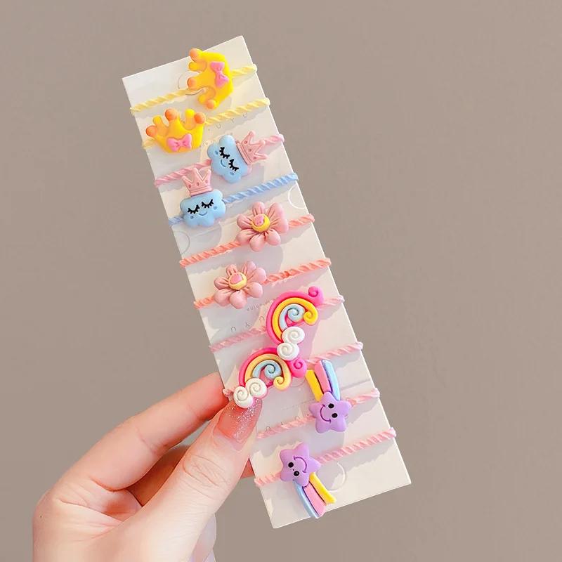 40 pièces/10 pièces accessoires de cheveux pour fille bandes de cheveux élastiques fleurs mignonnes 