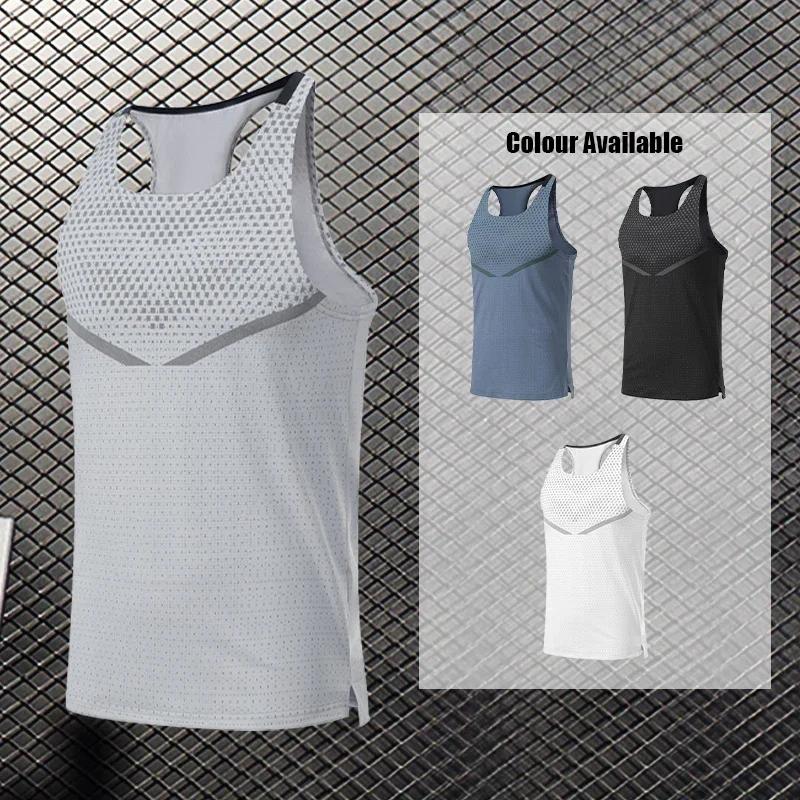 Gilet de course pour hommes, vêtements d'entraînement en plein air, T-shirt sans manches, débardeur 