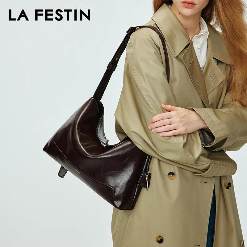 LA FESTIN-Sac à Bandoulière en Cuir de Grande Capacité pour Femme, Fourre-Tout Populaire à la Mode