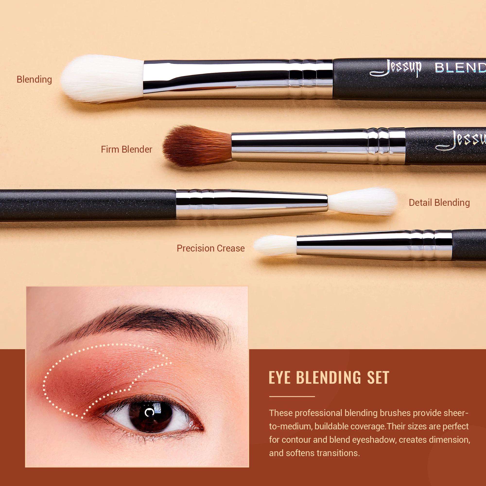 Jessup-Ensemble de pinceaux de maquillage pour les yeux, pinceau professionnel pour mélange des yeux