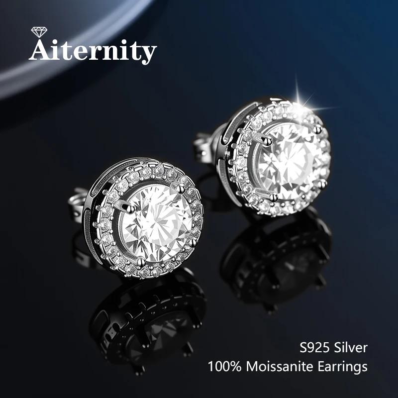 D VVS1 Moissanite boucles d'oreilles pour femmes passer diamant testeur stylo S925 platine placage M