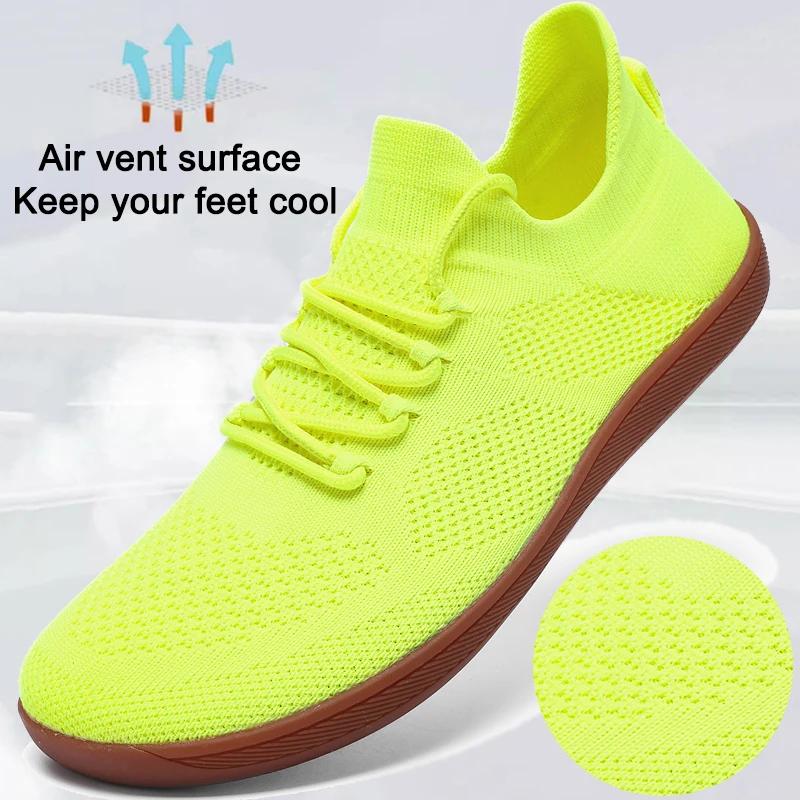 Chaussures pieds nus minimalistes unisexes - Baskets légères respirantes pour marche décontractée plein air