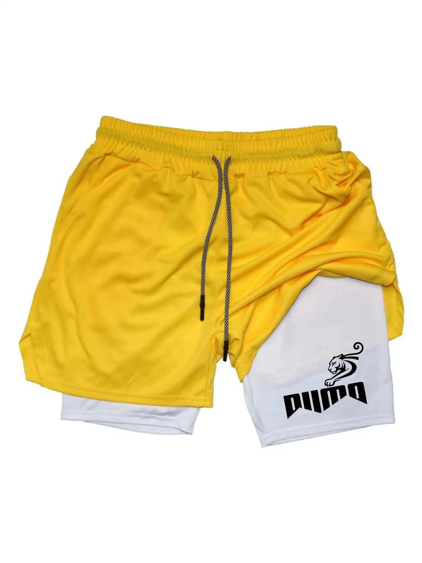 Shorts de sport imprimés pour hommes 2026, double couche, séchage rapide, basketball, fitness