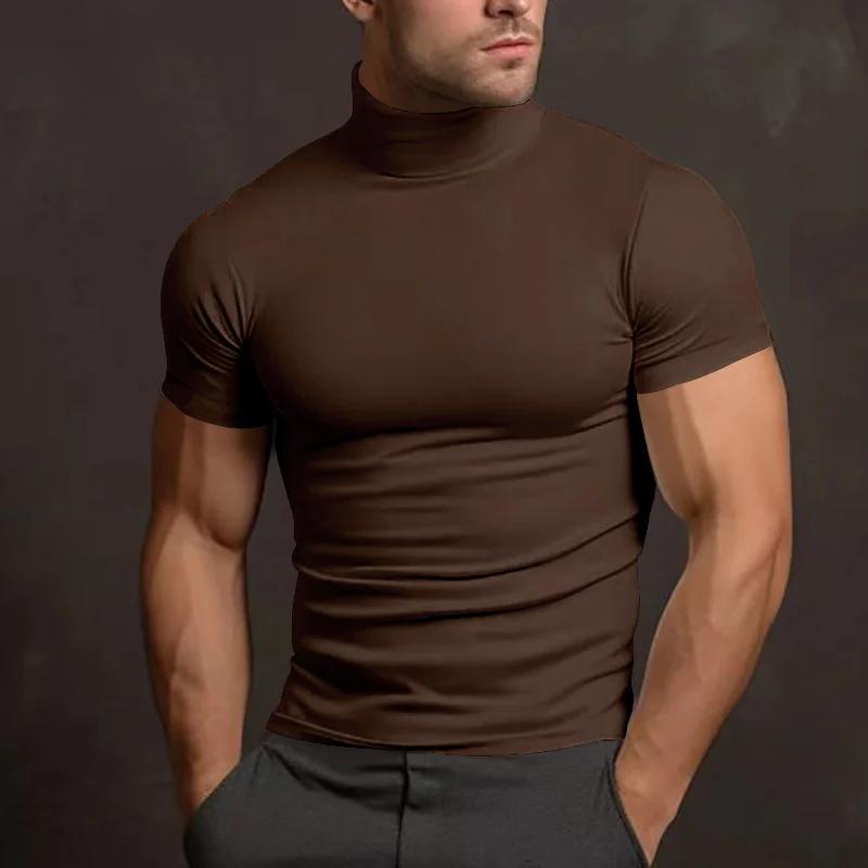 T-shirt homme sport col haut élastique séchage rapide pour course et gymnase - Confort optimal