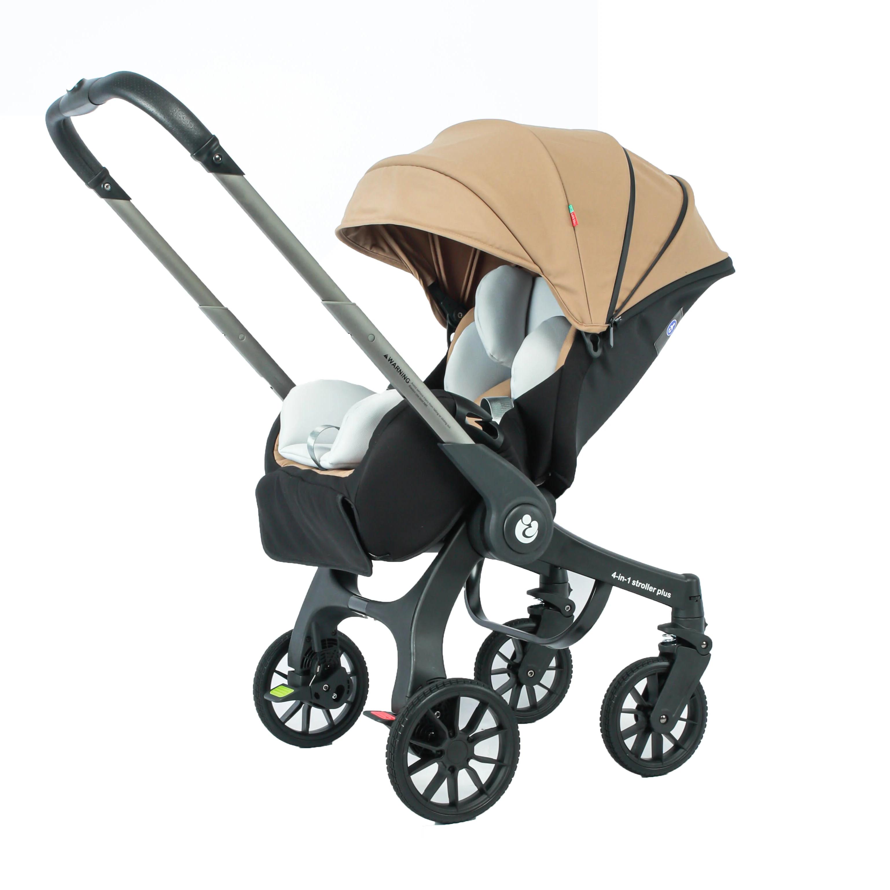UE en stock 4In1 bébé poussette, poussette multifonctionnelle pliable avec siège auto bébé voiture c