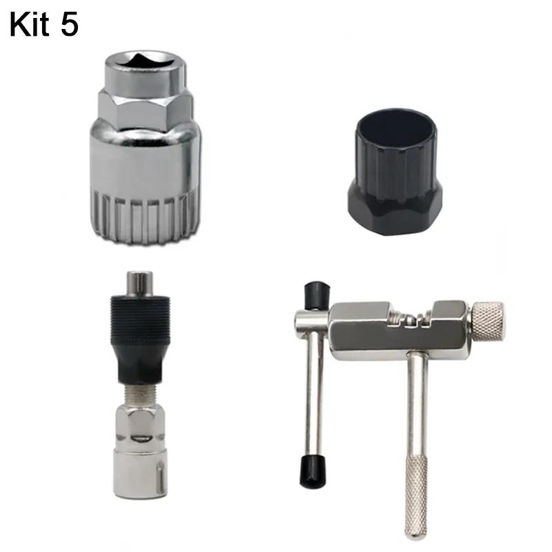 Kits d'outils de réparation de vélo : déchaîneur, extracteur de manivelle, règle de mesure de chaîne