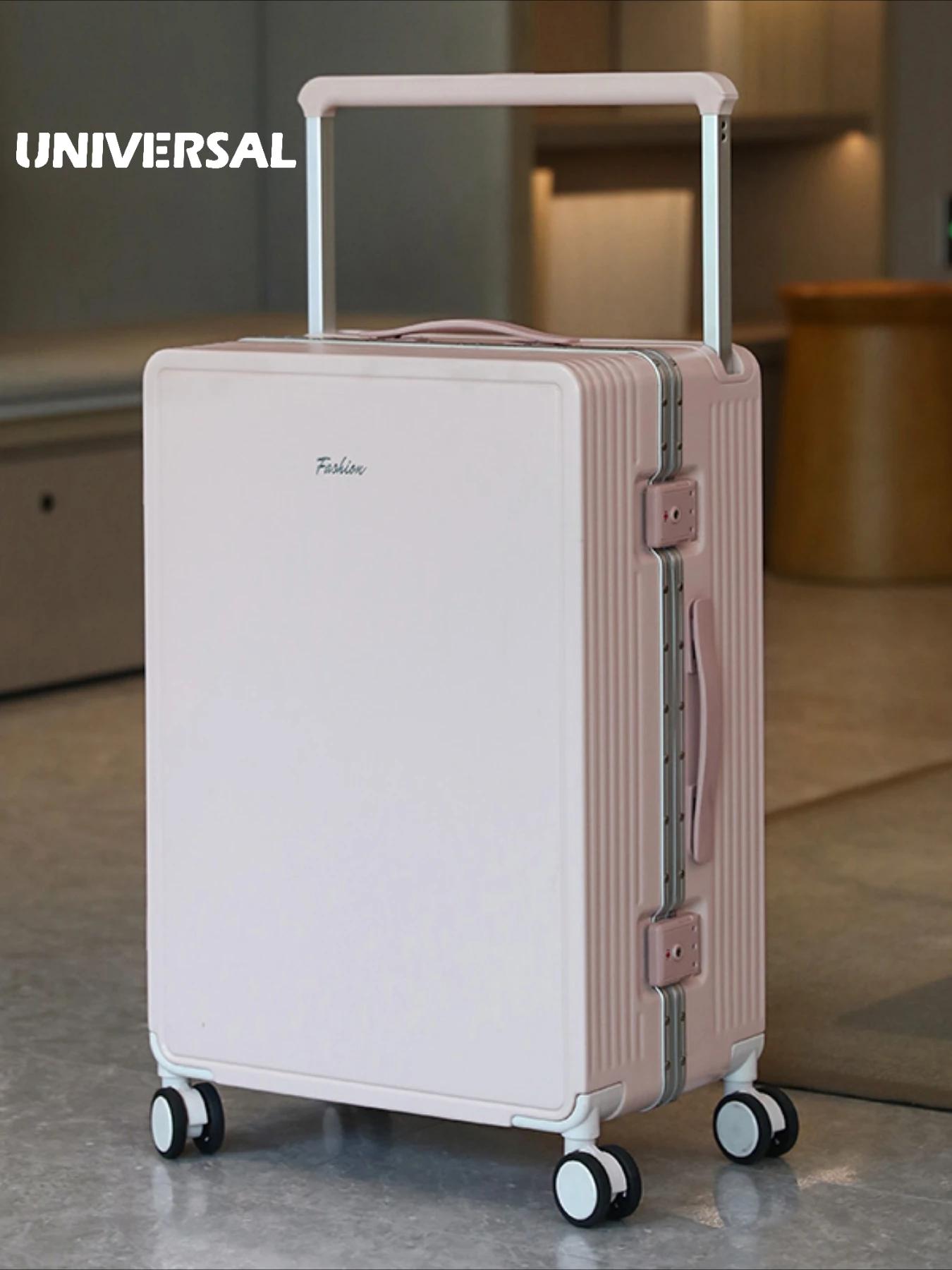 Nouvelle valise de voyage haut de gamme 2026 à poignée télescopique large, avec cadre en aluminium, 