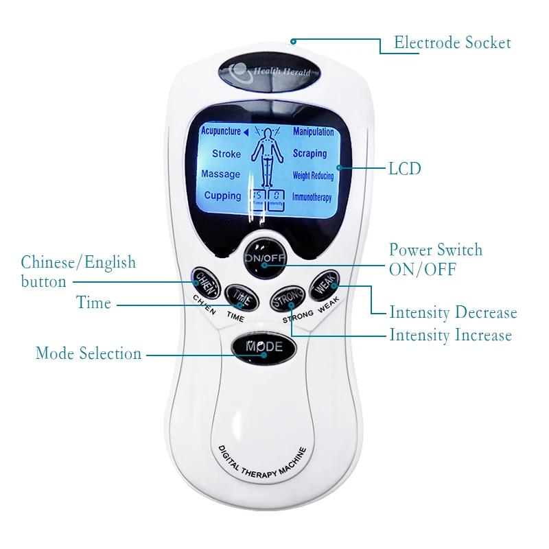 Instrument de Massage électrique Tens à double sortie, stimulateur musculaire EMS électrique, masseu