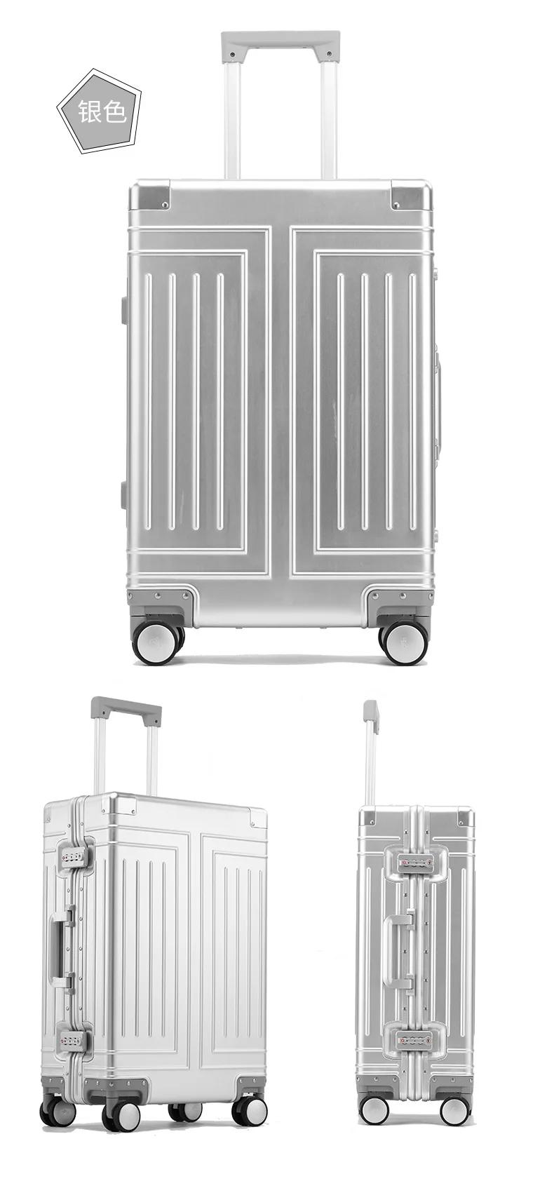 2024 capacité ensembles de bagages durables 100% valise en aluminium roues femmes fille hommes cabin