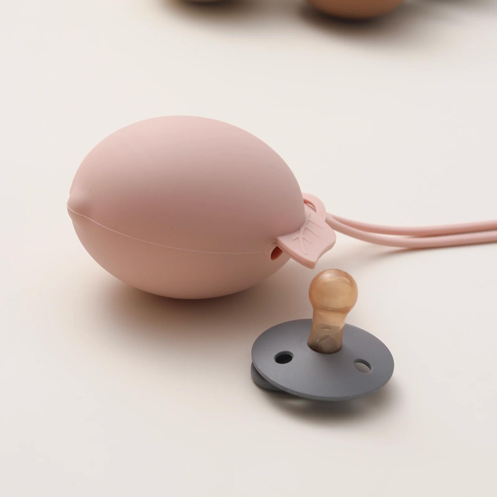 1 pièces mallette de rangement de sucette en Silicone pour bébé, conteneur de sucette au citron de c
