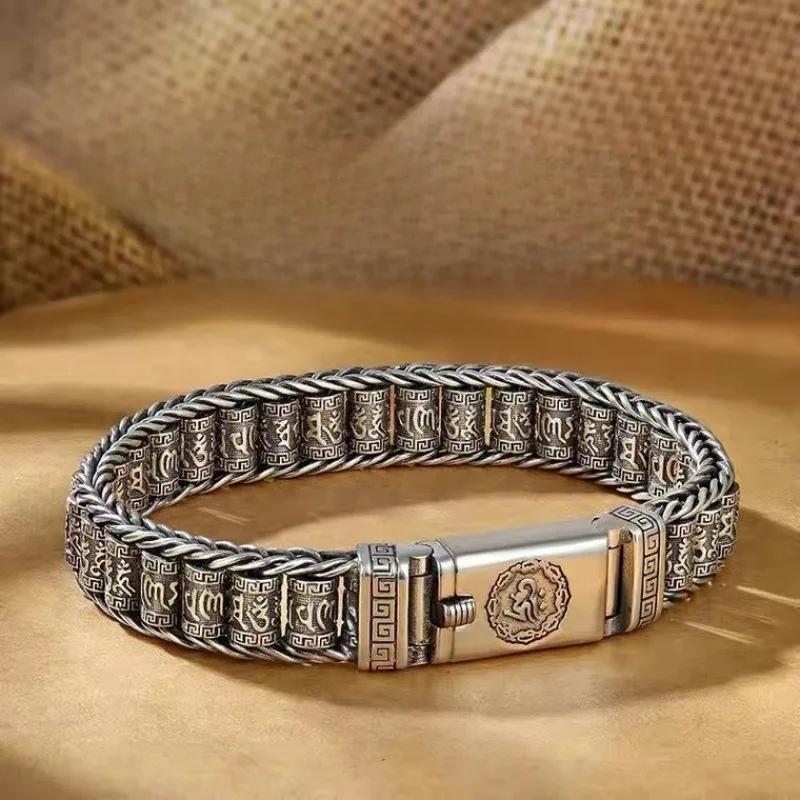 Bracelet en argent sterling 925, bracelet vintage pour homme et femme, bijoux de mode simples pour f