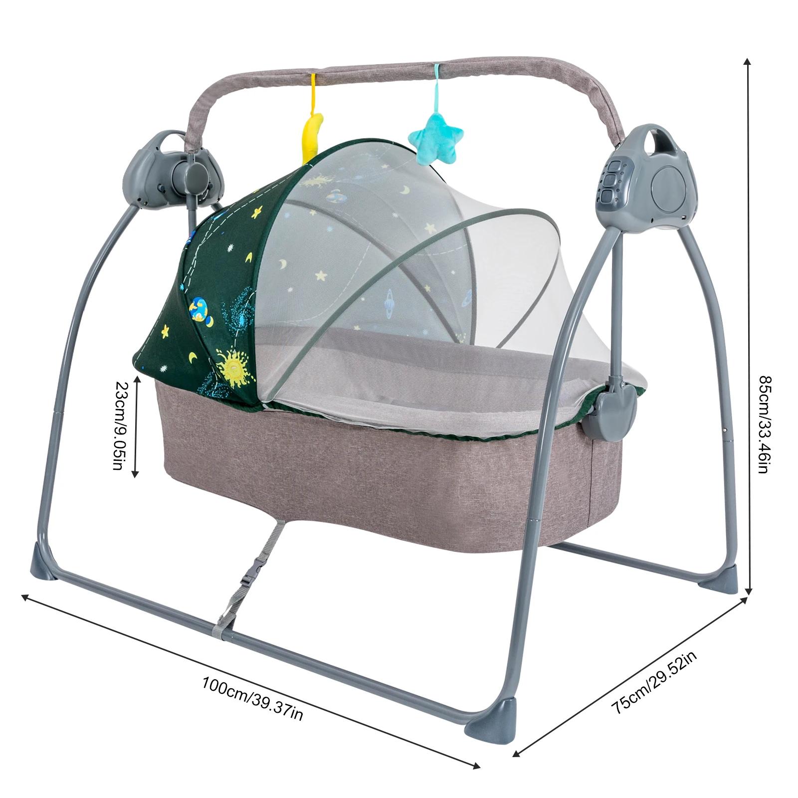 Berceau pour bébé, balançoire, support électrique à 5 vitesses, chaise à bascule, lit avec télécomma