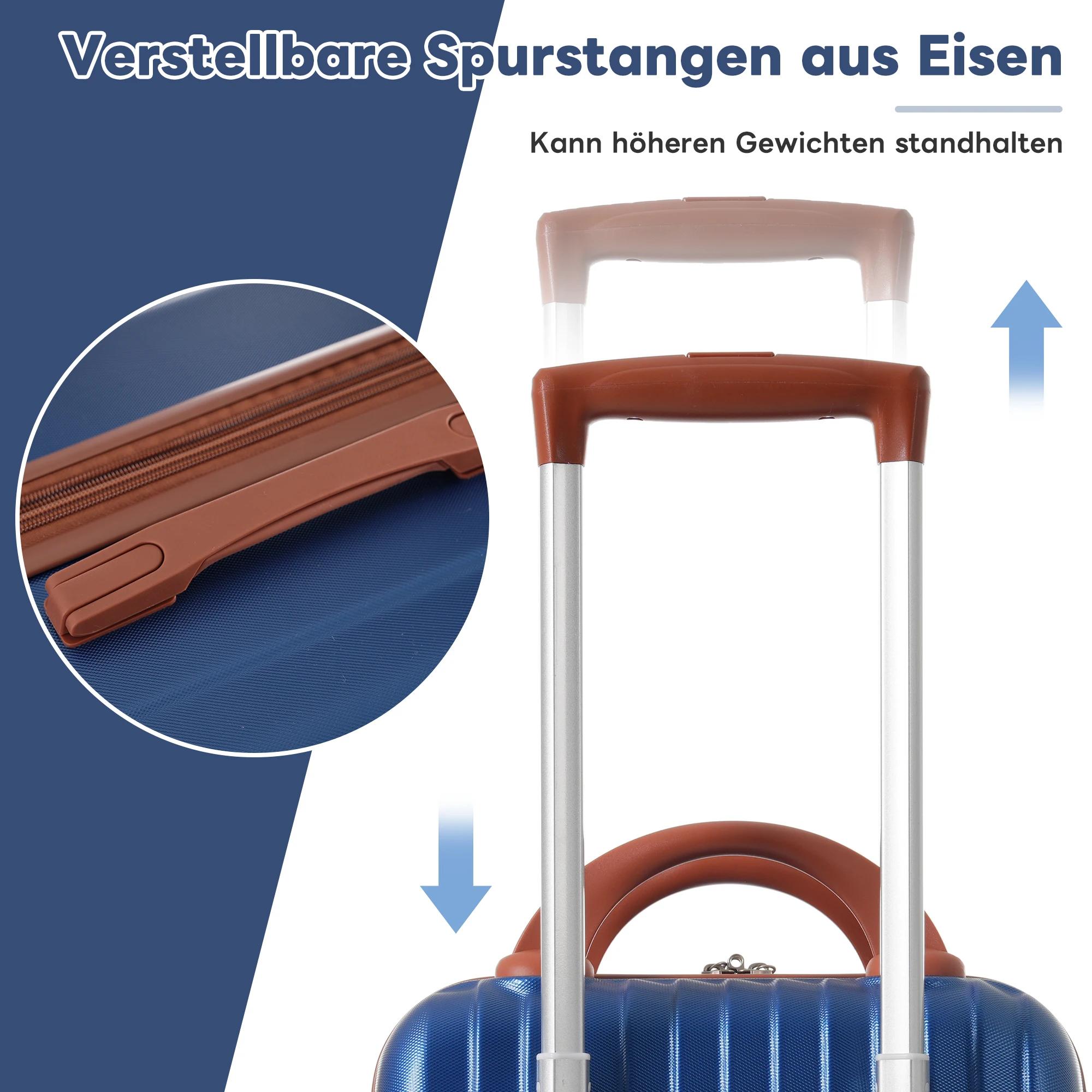 Anajqaqia Set de bagages, avec poignées télescopiques en métal, 360 °   Double roues, serrure TSA, e