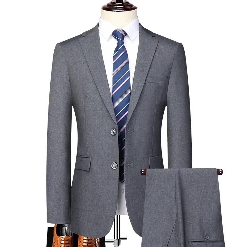 Nouveau style tendance pour homme : Costume de cérémonie et décontracté, couleur unie, coupe ajustée