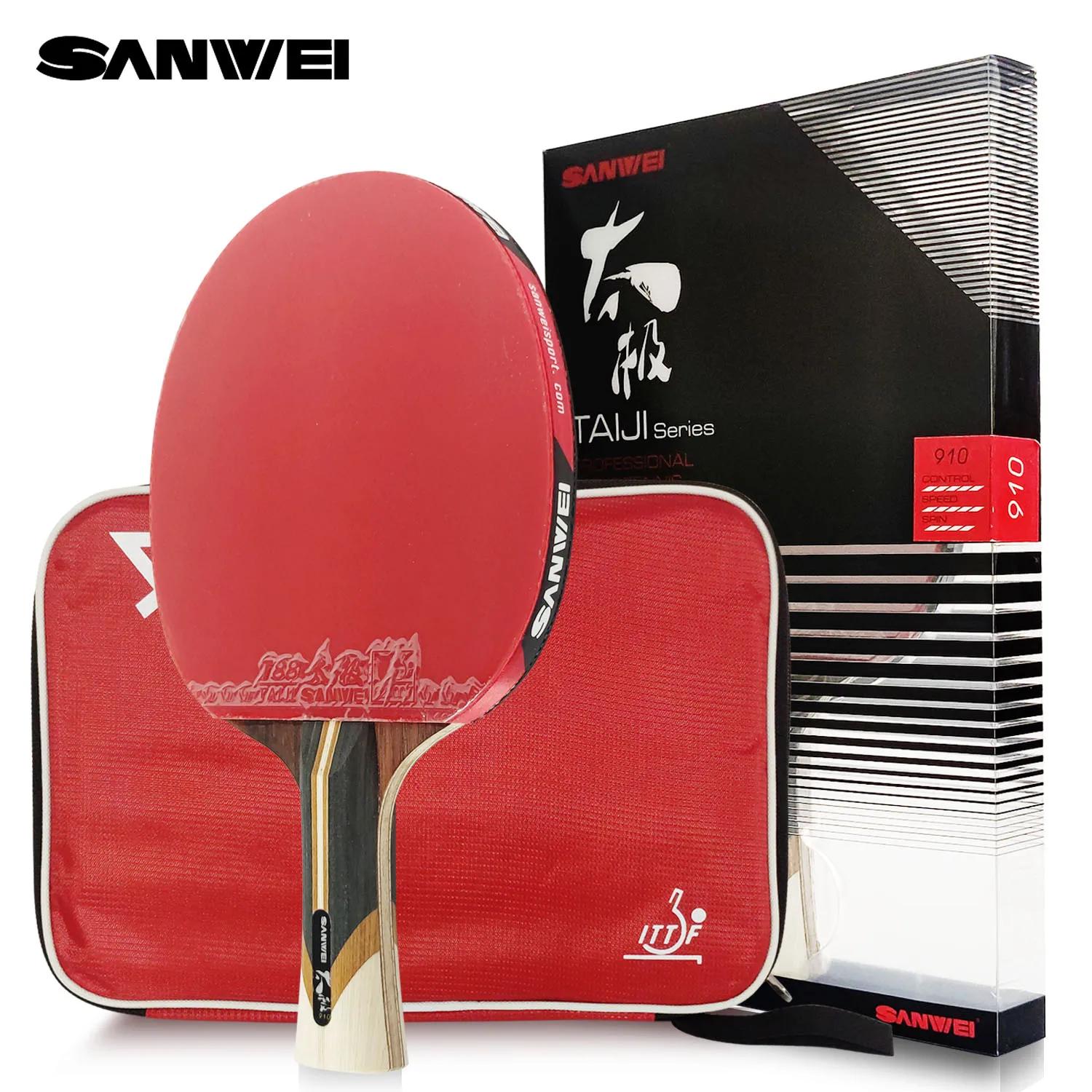 SANWEI-Raquette de tennis de table professionnelle Taiji 7, 8, 9 étoiles, en bois et carbone, ping-p
