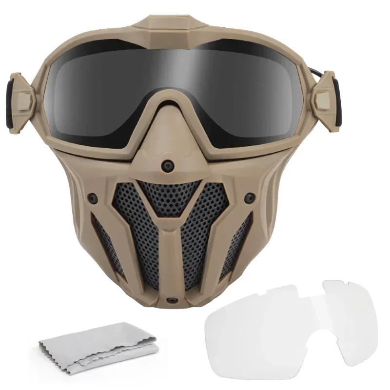 Masque Airsoft lunettes détachables avec ventilateur Anti-buée masque de protection tactique Paintba