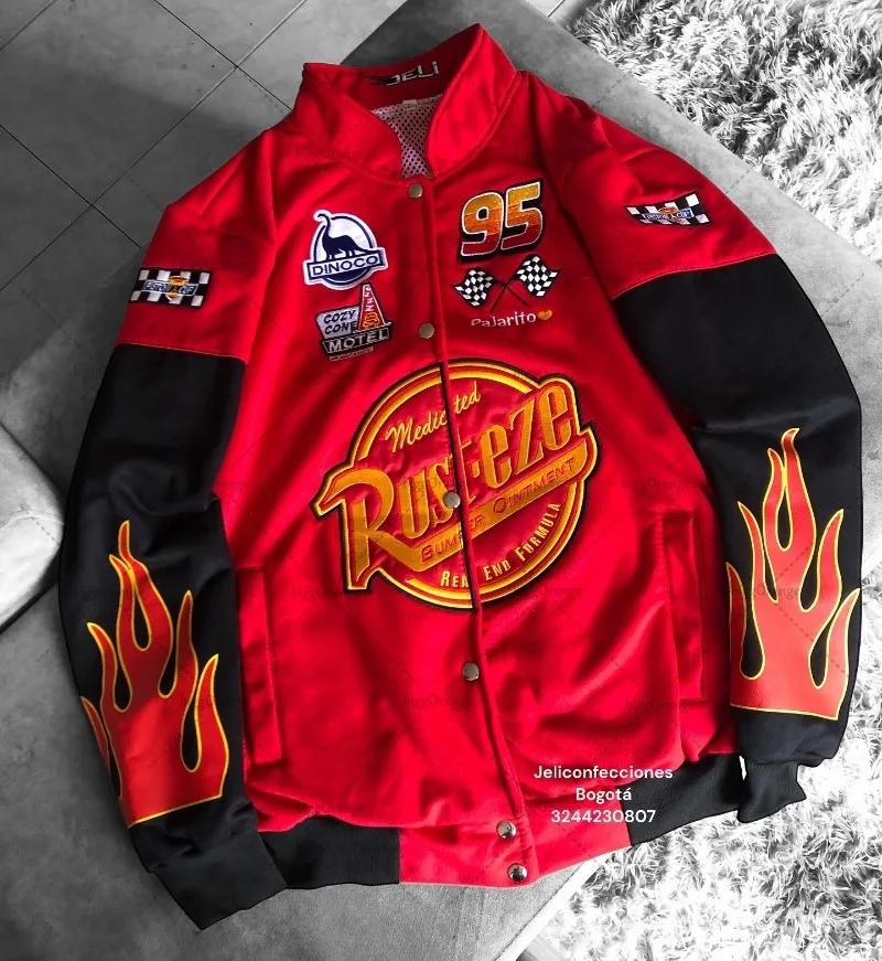 Nouvelle mode américaine lettre broderie surdimensionné rouge épissé Veste hommes Harajuku Y2K d