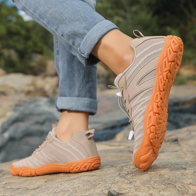 Chaussures larges pieds nus unisexes, entraîneur croisé à bout large, chaussures de course respirant