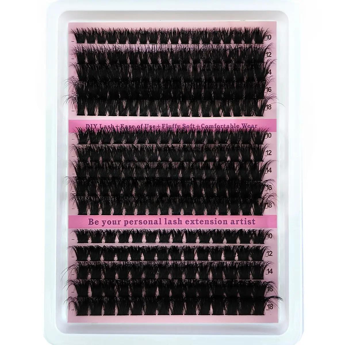 HBZGTLAD 15 rangées de cils moelleux 60D-100D grappes de cils épais naturels D/CC/DD cils individuel