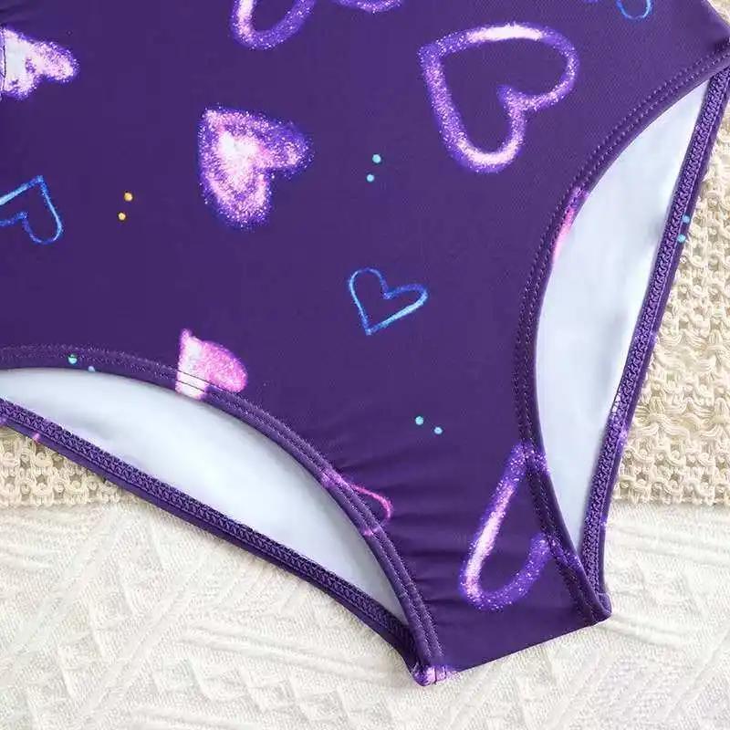 Maillot de bain une pièce imprimé pour filles, rembourré, pour enfants, pour baigneurs, vêtements de