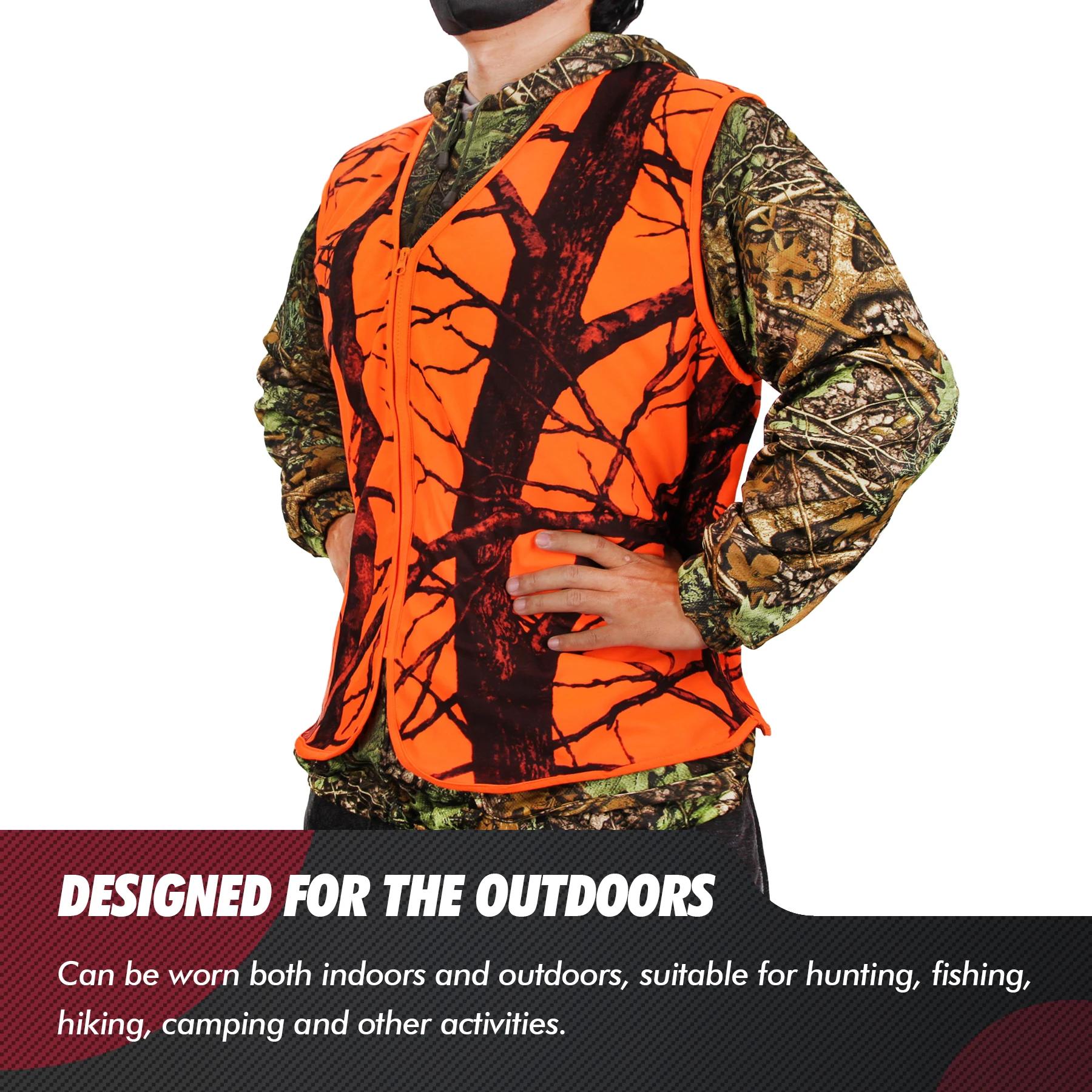 Gilet de chasse Orange à séchage rapide pour hommes, grande taille, pour adultes, voyage en plein ai