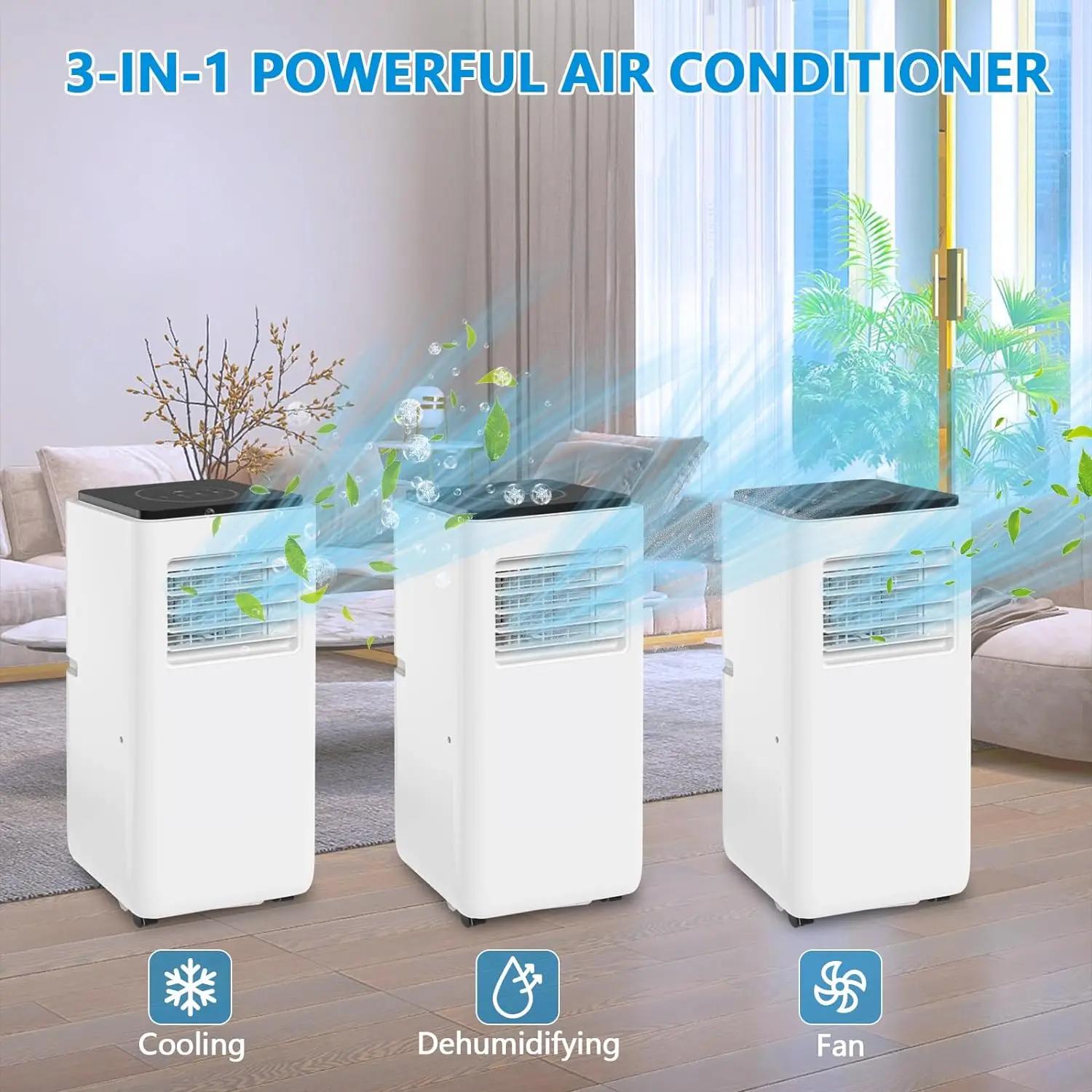 Climatiseur portable 8000 BTU avec aquarelle et télécommande, climatisation pour appartement, chambr