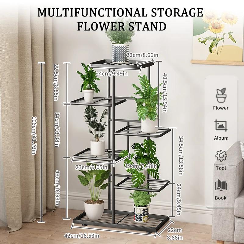 Support de plantes pour fleurs, support de fleurs, support de fleurs, pot de fleurs, étagère de rang