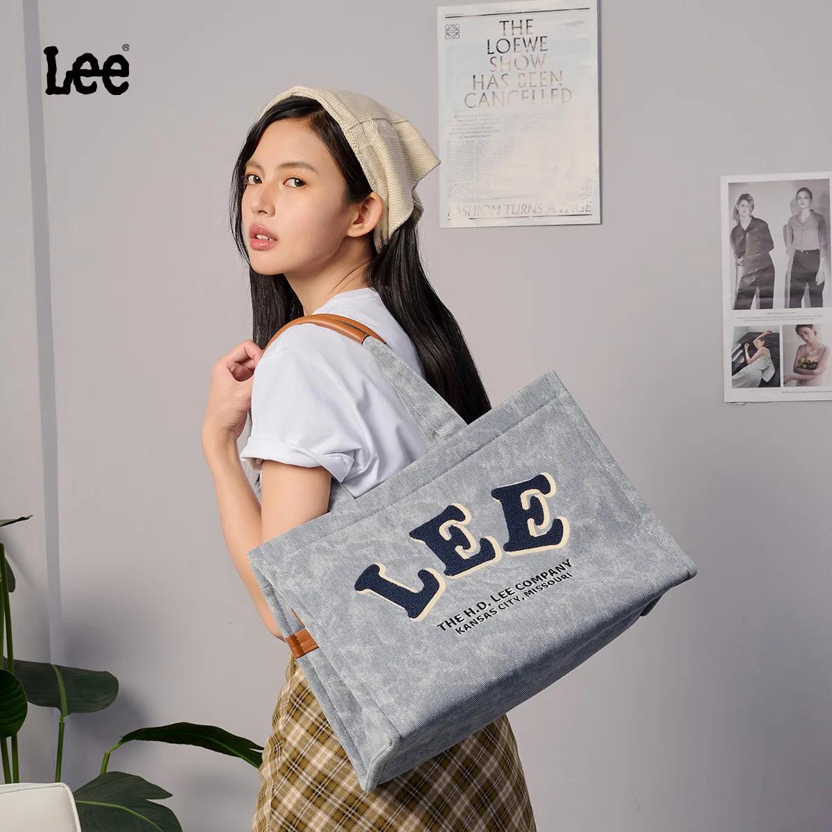Sac fourre-tout en toile LEE pour femme, grande et petite taille, sac à main quotidien pour le collè
