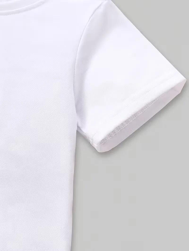 Tenue blanche et violette tendance pour filles de 4 à 12 ans : T-shirt à manches courtes et pantalon