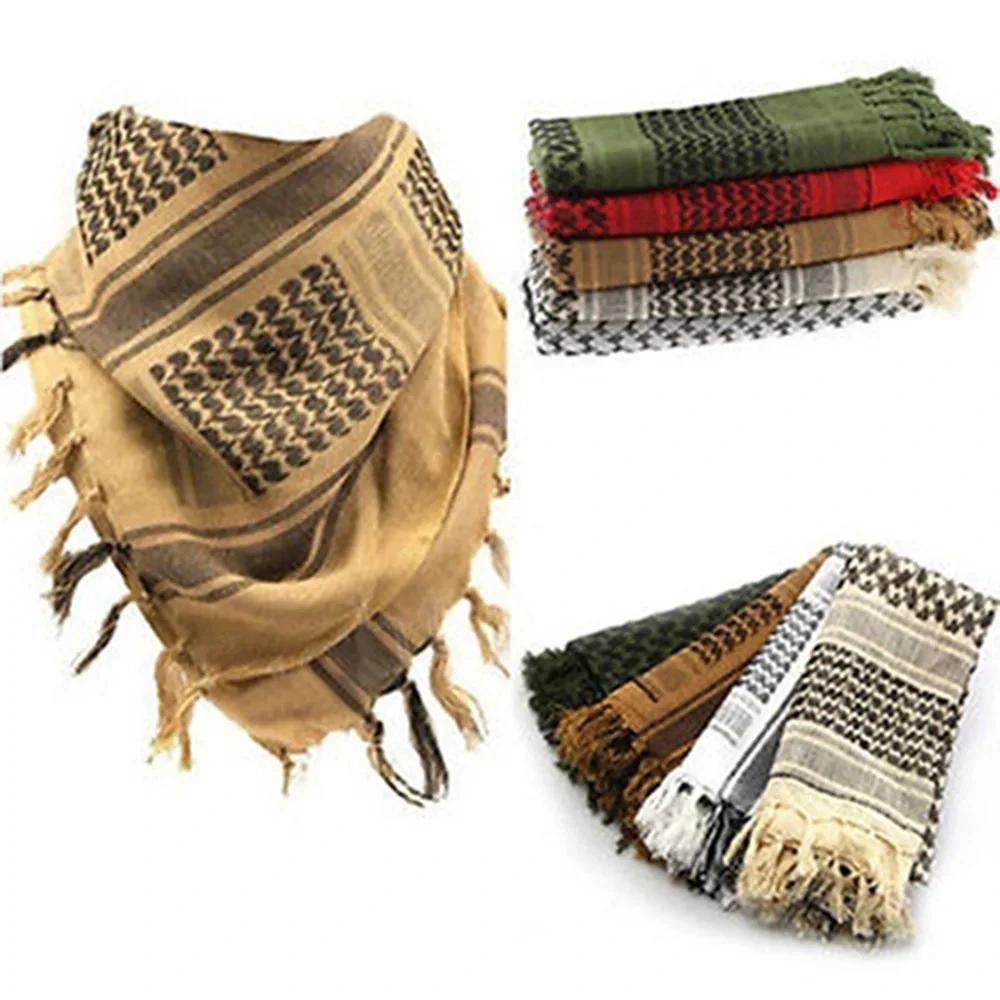 Écharpe Hijab à carreaux légère pour hommes et femmes, foulard arabe du désert, foulard tactique dou
