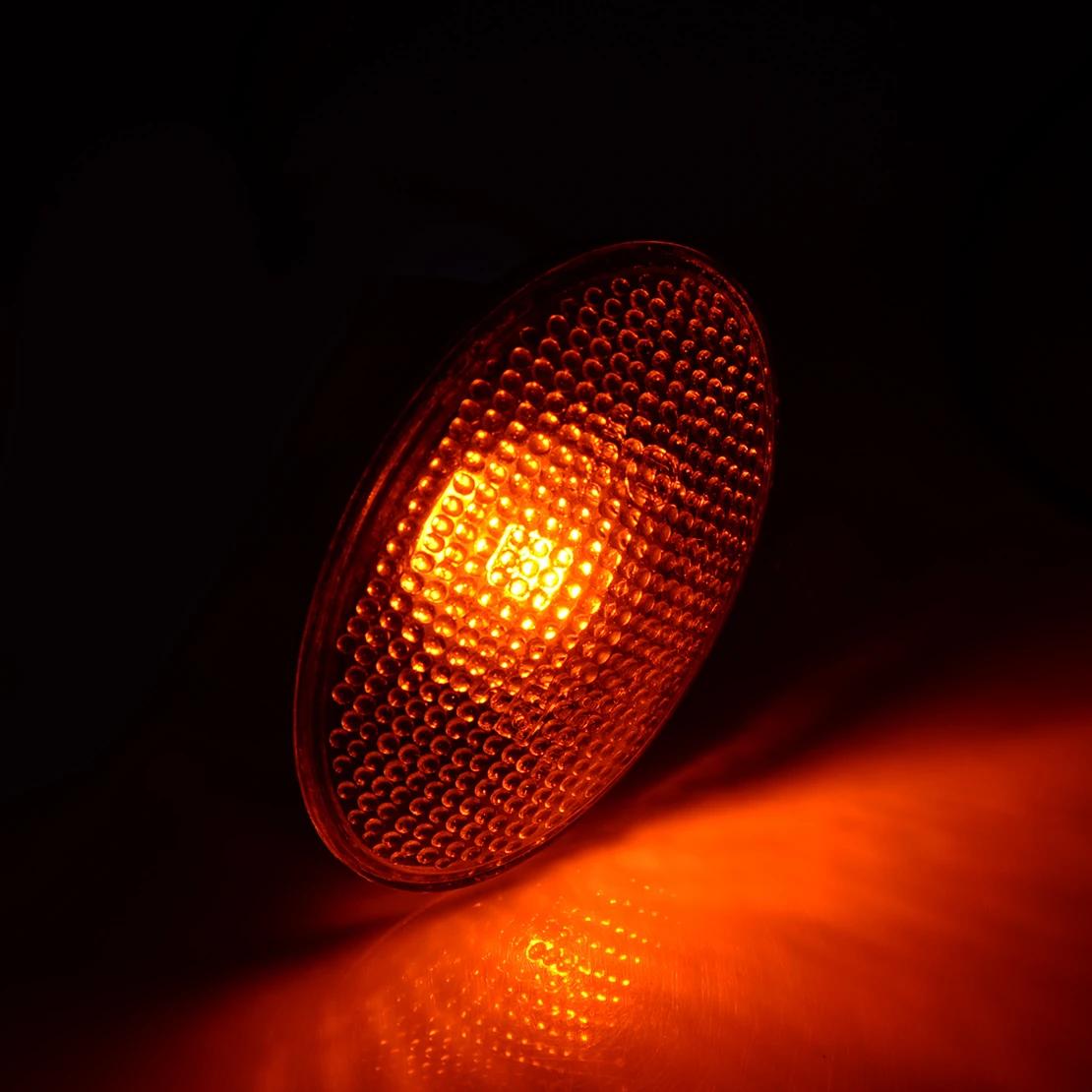 Indicateur lumineux de marqueur latéral de voiture, lentille transparente avec ampoules LED, 2 broch