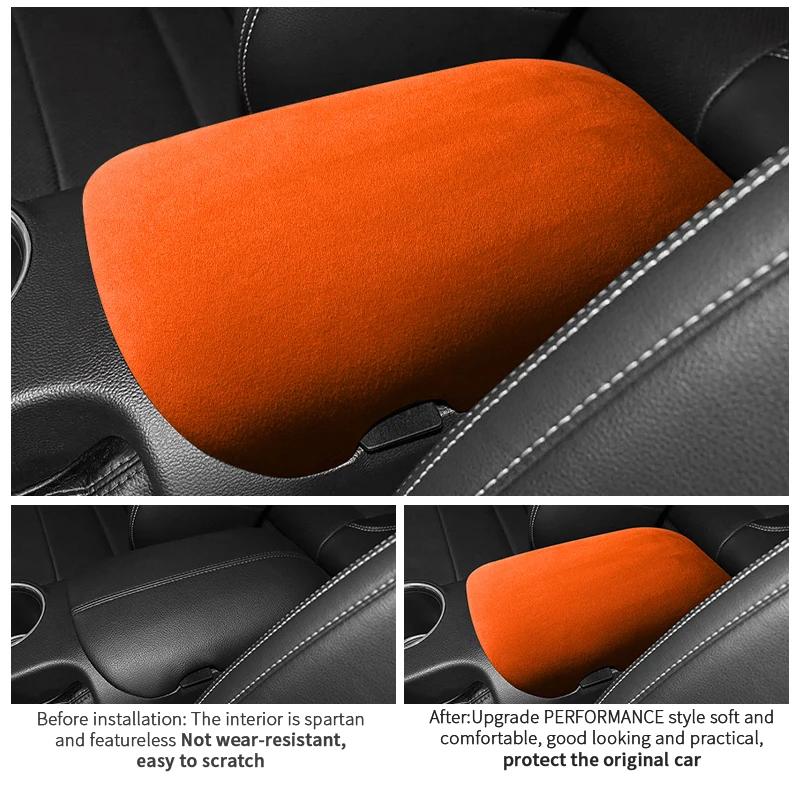 Autocollant décoratif en Alcantara pour boîte d'accoudoir de siège Mustang, couverture de coffre, ga