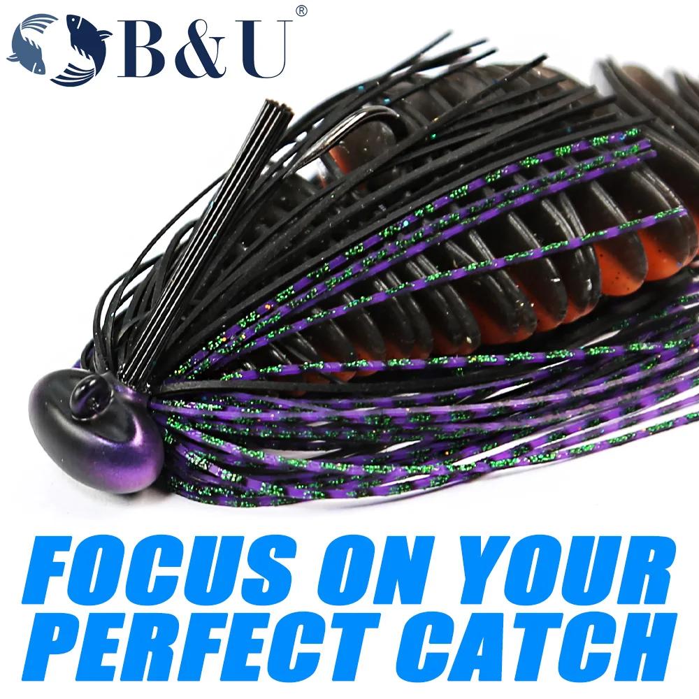 B & U 1pc 3/8oz 1/2oz basse sans mauvaises herbes gabarit de Football en caoutchouc de Silicone jig 