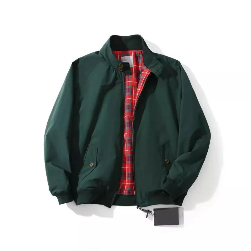 Manteau Homme Printemps-Automne Style Américain Rétro, Col Montant Fin, Manches Longues, Veste Simpl