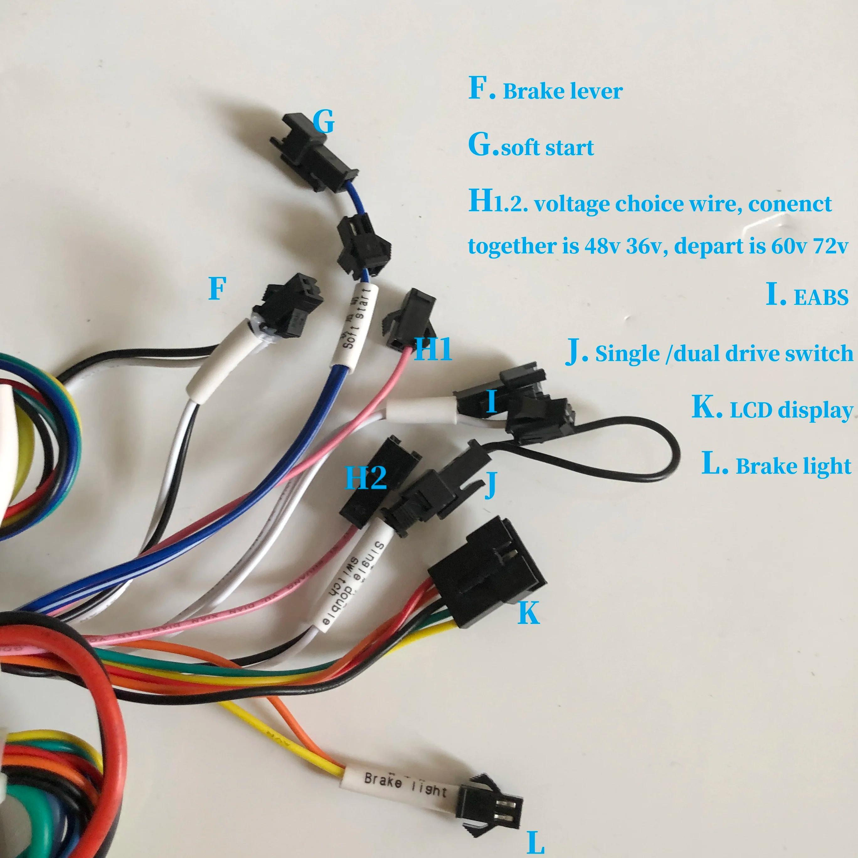 Contrôleur à double entraînement avec écran LCD 25A + 25A en 1 pièce pour moteur 36V 48V 60v 800W 10