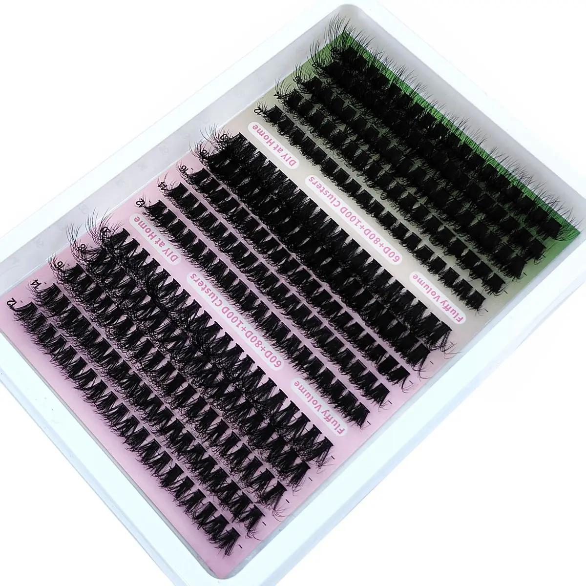 HBZGTLAD 15 rangées de cils moelleux 60D-100D grappes de cils épais naturels D/CC/DD cils individuel