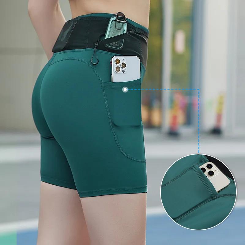 Short de compression avec poches pour femme, vêtements de sport à haute élasticité, entraînement spo