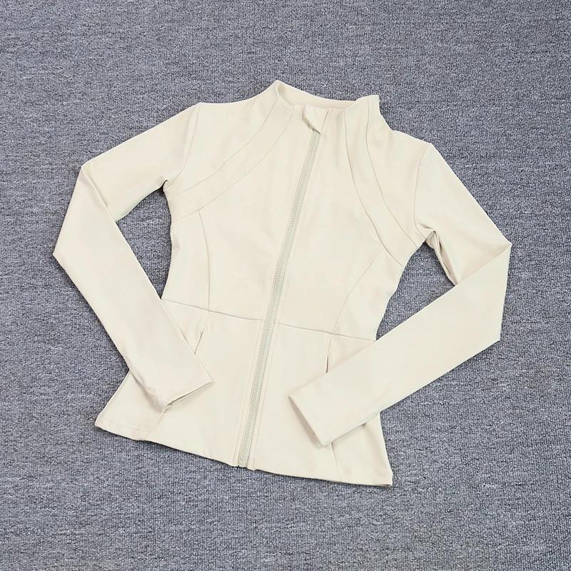 Manteau sport femmes slim manches longues - Chemise yoga course rapide Pilates fitness vêtements