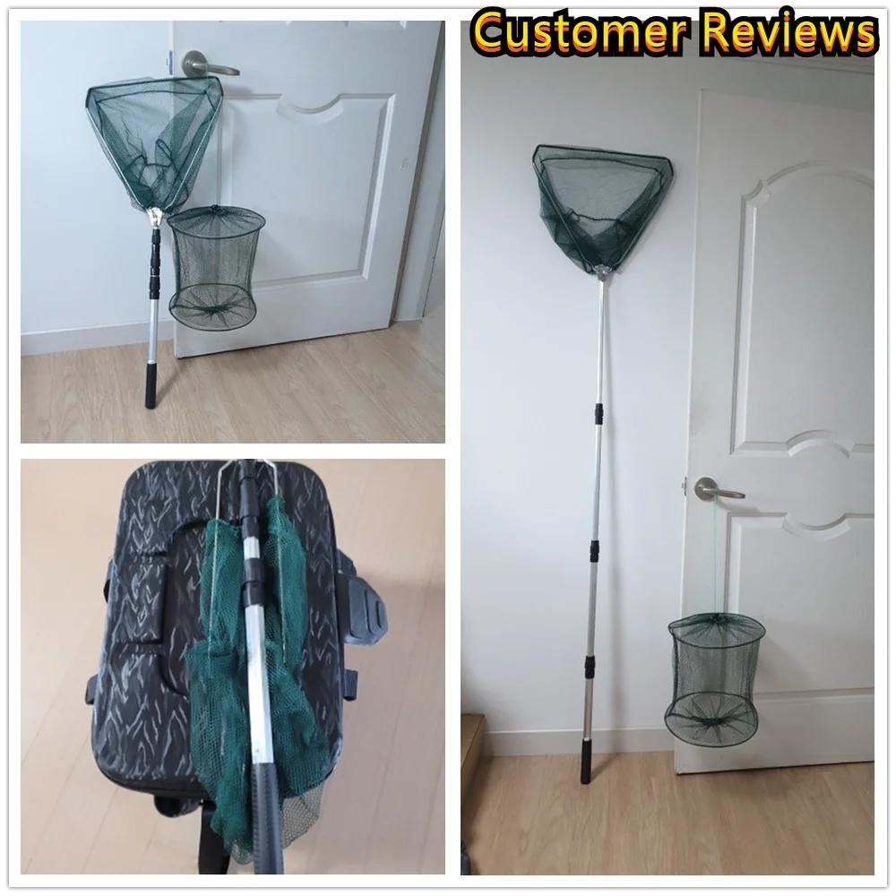 190cm 92cm 55cm filet d'atterrissage télescopique pliant canne à pêche extensible mouche carpe cours