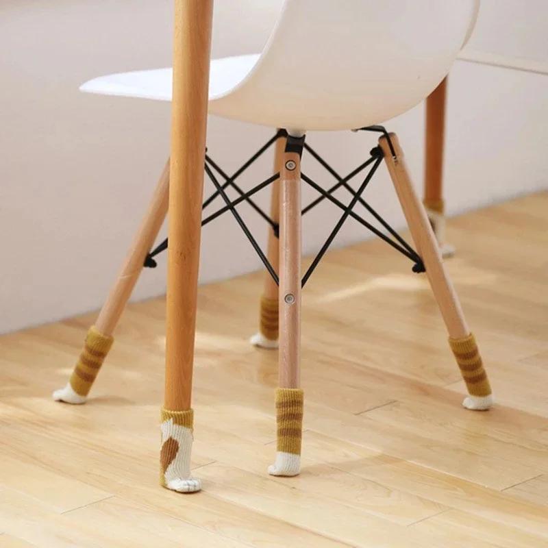 4 pièces/ensemble créativité patte de chat Table pied chaussettes chaise jambe couvre protecteurs de