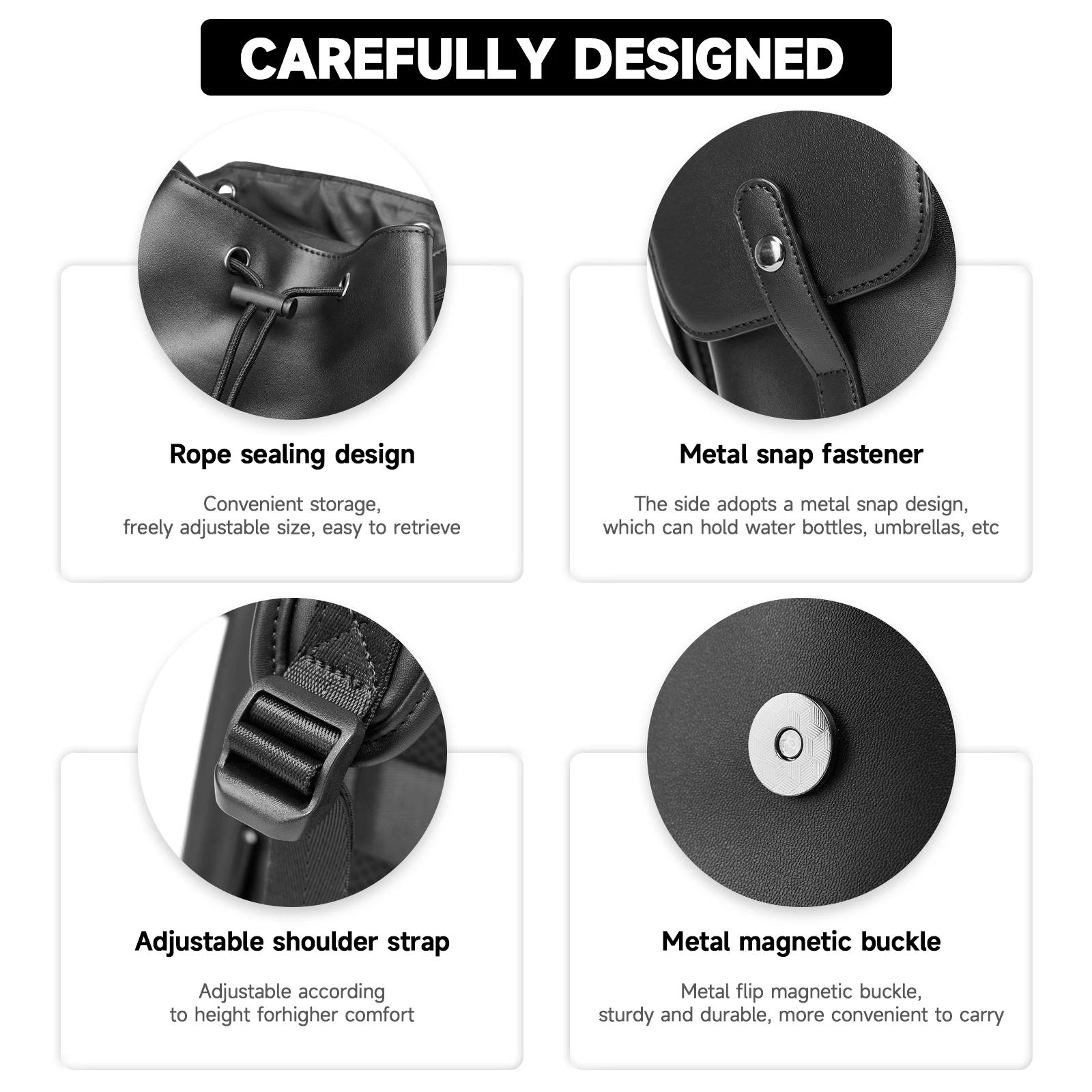 MOYYI – sac à dos en cuir PVC pour hommes, grande capacité, étanche, Durable, pour ordinateur portab