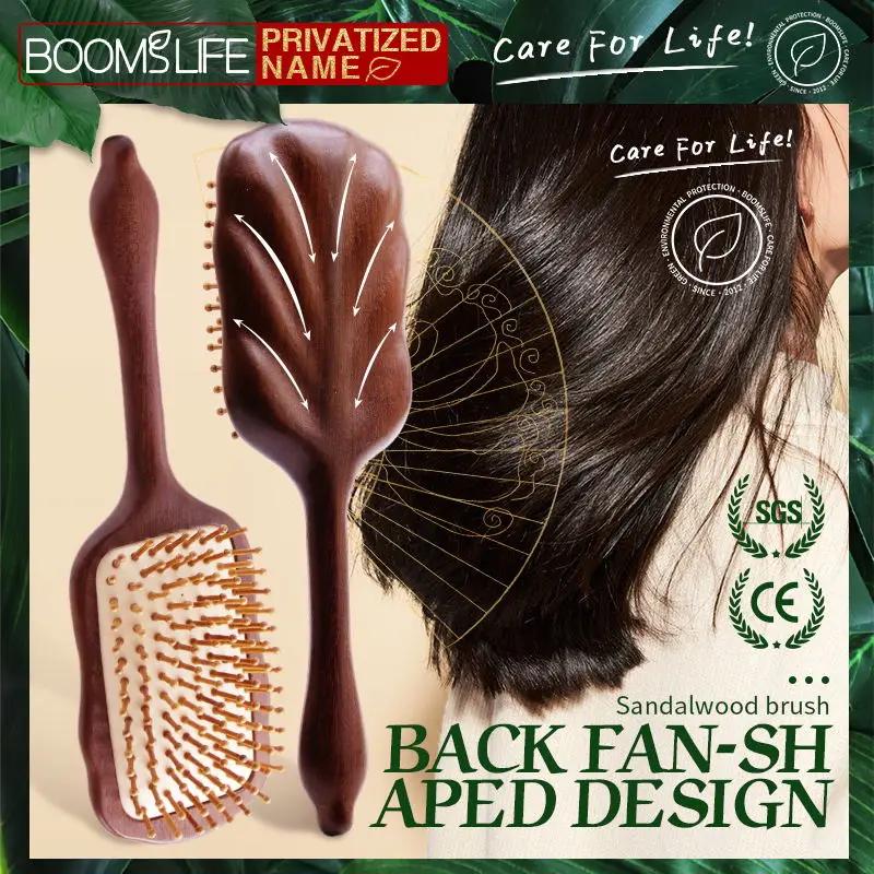 Brosse à cheveux démêlante pour femmes, nom personnalisé, brosse à cheveux en bois de santal, palett