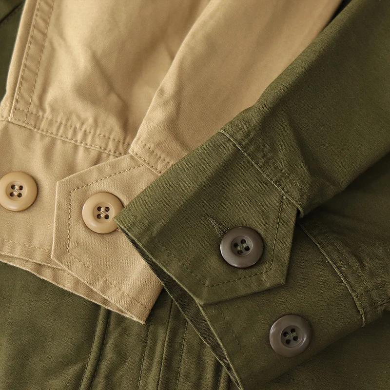 Veste de pont cargo brodée sergé rétro américain pour hommes, mode masculine, 100% coton lavé, multi