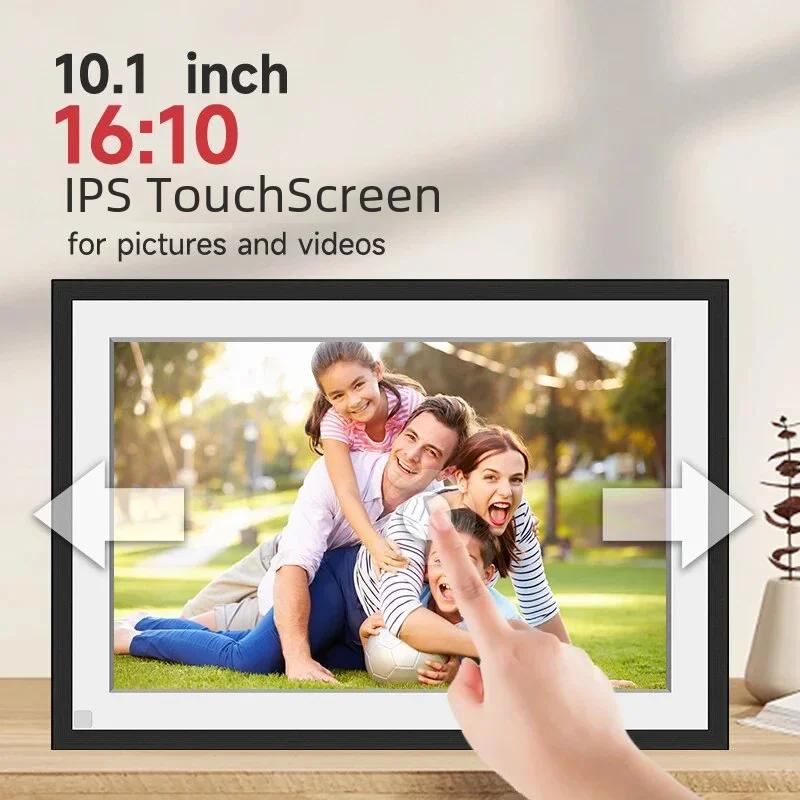 Cadre Photo numérique WiFi de 10.1 pouces, cadre Photo numérique intelligent Cloud HD 1280x800IPS, s