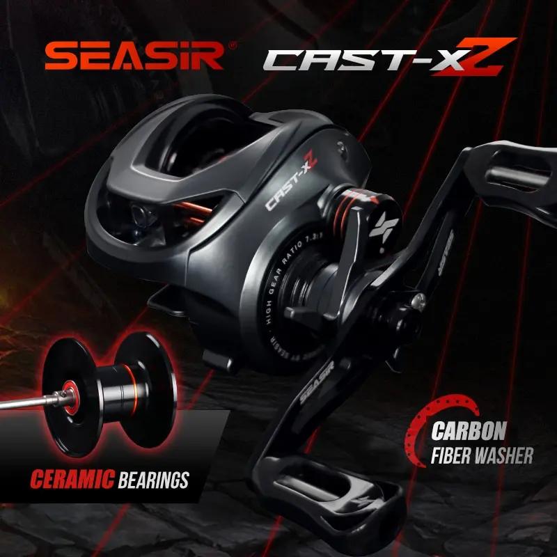 SEASIR-Moulinet de pêche Baitcasting X2, roulement en céramique hybride, rondelle en fibre de carbon