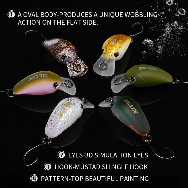 BLUX JUMP 1.9g 25mm Mini manivelle Wobbler truite leurre de pêche eau douce vairon manivelle artific