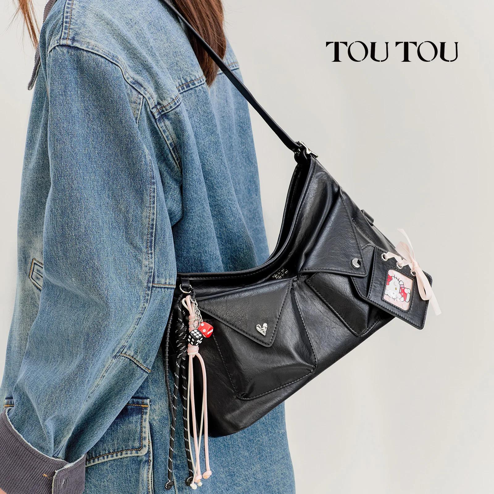 Sac à bandoulière toutou en cuir PU, tendance y2k, sac fourre-tout en dentelle Sweet Cool, sac Ita a