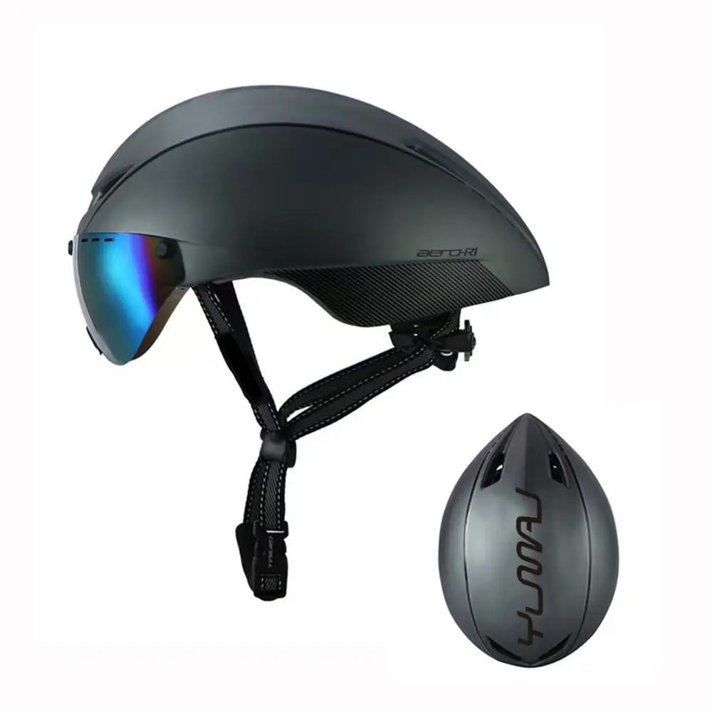 Nouveau YUMAJ TT casque lunettes Aero route casques de vélo course cyclisme vélo sport casque de séc