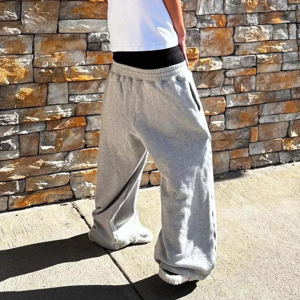 Y2K – pantalon de garde de rue brodé, taille haute, décontracté, jambe droite, Double taille, Design